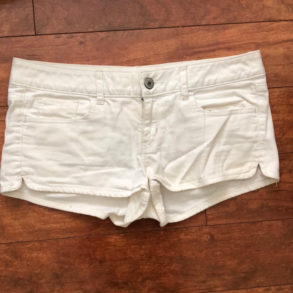 American eagle white jean shorts